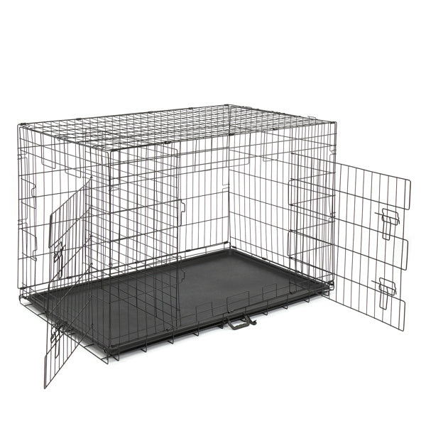 48" Pet Kennel Cat Dog Folding Steel Crate Animal Playpen Wire Metal Doba